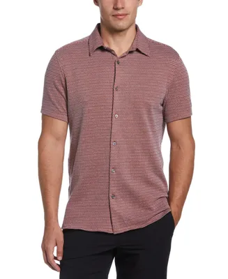 Perry Ellis Men's Geo-Print Double-Knit Jacquard Button-Down Shirt