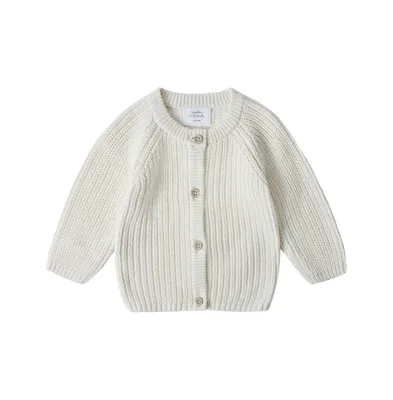 Stellou & Friends Toddler 100% Cotton Chunky Ribbed Knitted Cardigan Ages 3-4 Years