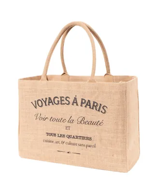 Kaf Home Jute Market Tote Bag with Voyages Print