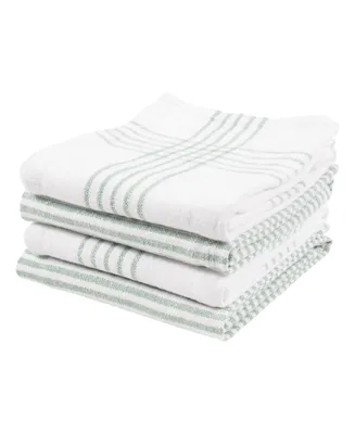 Kaf Home Monaco Cotton 4 Piece Kitchen Dish Towel, 18" x 28"