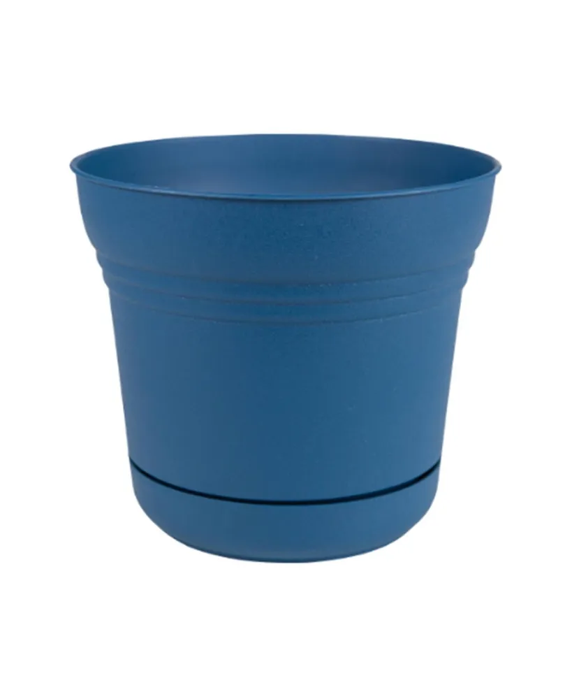 Bloem SP1433 Saturn Collection Planter with Saucer, Classic Blue - 14 inches