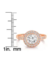 Genevive Cubic Zirconia Sterling Silver Clear Bezel-set Cubic Zirconia Ring