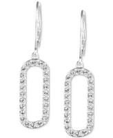 Lauren Ralph Lauren Crystal Pave Link Leverback Drop Earrings in Sterling Silver