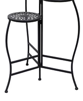 Rosemary Lane Metal Indoor Outdoor 3 Tier Floral Plant Stand