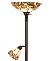 Dale Tiffany Crystal Leaf Floor Lamp with Side Light