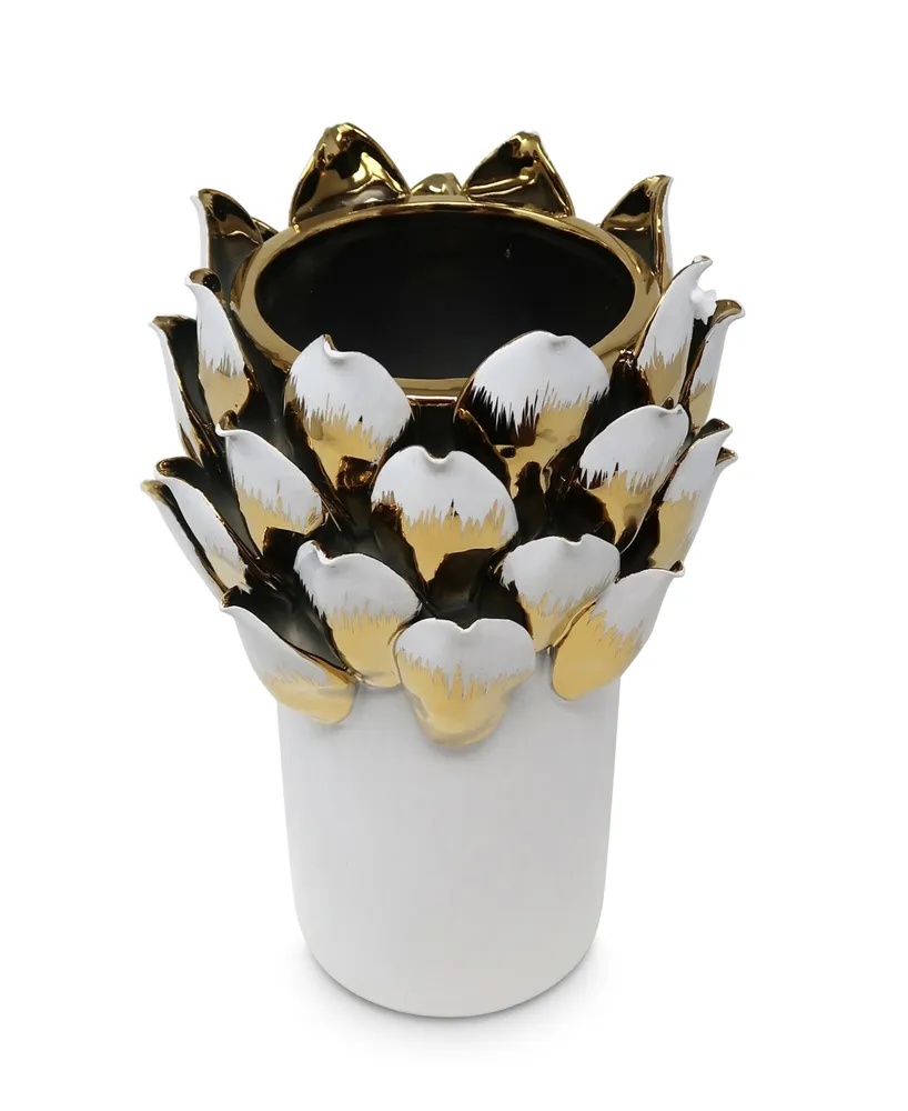 Vase with Petals, 10" H