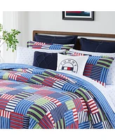 Tommy Hilfiger Preppy Patchwork Stripe Reversible Piece Comforter Set