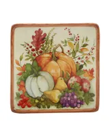 Certified International Harvest Blessings Set of 4 Canape Plates