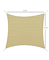 Outsunny 24' x 24' Outdoor Patio Sun Shade Sail Canopy Square Uv Resistant - Sand