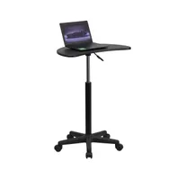 Emma+Oliver Sit To Stand Mobile Laptop Computer Desk - Portable Rolling Standing