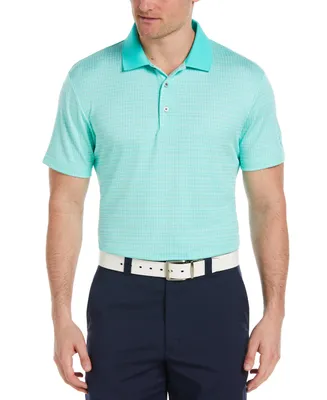 Pga Tour Men's Geo-Print Jacquard Short-Sleeve Golf Polo Shirt
