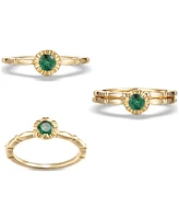 2-Pc. Set Emerald Bridal (1/3 ct. t.w.) 14k Gold-Plated Sterling Silver (Also Ruby & Sapphire)