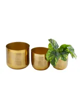 CosmoLiving Metal Indoor Outdoor Planter Set of 3