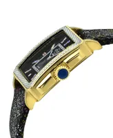 GV2 by Gevril Women's Padova Swiss Quartz Gemstone Floral Leather Watch 30mm