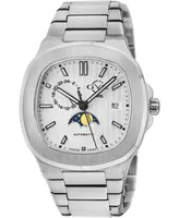 GV2 by Gevril Men's Potente Swiss Automatic Silver-Tone Stainless Steel Watch 40mm