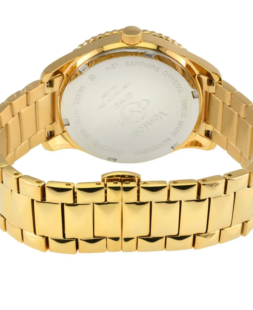 GV2 by Gevril Women's Venice Swiss Quartz Gold-Tone Stainless Steel Watch 38mm