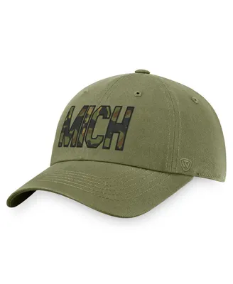 Men's Top of the World Olive Michigan Wolverines Oht Military-Inspired Appreciation Unit Adjustable Hat