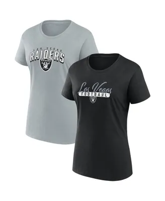 Women's Fanatics Black, Gray Las Vegas Raiders Fan T-shirt Combo Set