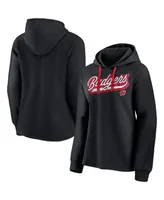 Women's Fanatics Black Wisconsin Badgers Script Raglan Pullover Hoodie