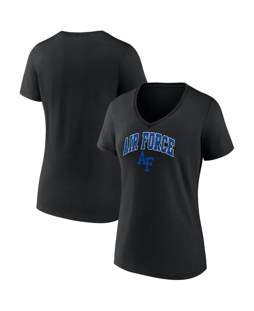 Women's Fanatics Black Air Force Falcons Evergreen Campus V-Neck T-shirt