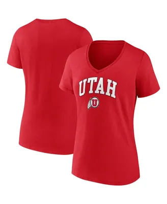 Women's Fanatics Red Utah Utes Evergreen Campus V-Neck T-shirt
