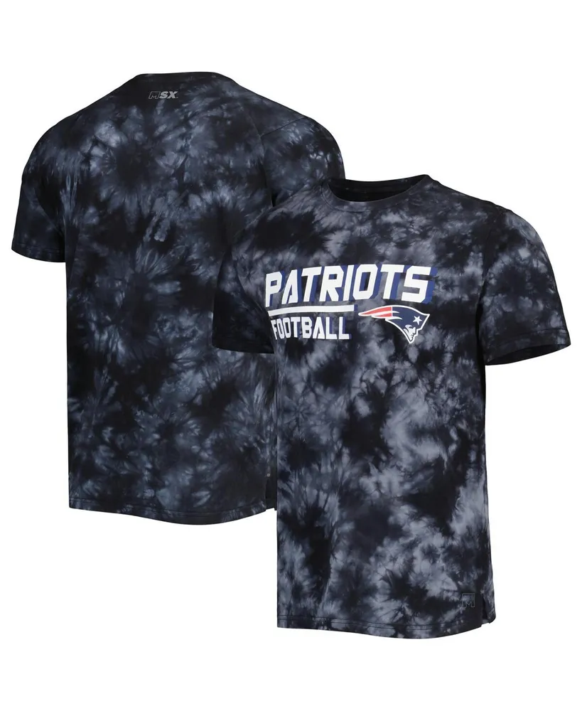 Men's Msx by Michael Strahan Black New England Patriots Recovery Tie-Dye T-shirt