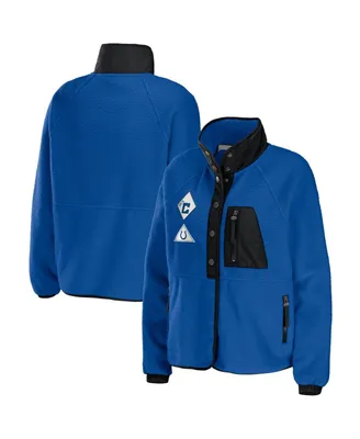 Women's Wear by Erin Andrews Royal Indianapolis Colts Polar Fleece Raglan Full-Snap Jacket