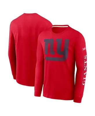 Men's Nike Red New York Giants Fashion Tri-Blend Long Sleeve T-shirt