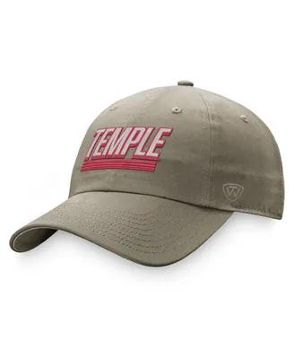 Men's Top of the World Khaki Temple Owls Slice Adjustable Hat