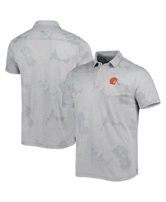 Men's Tommy Bahama Gray Cleveland Browns Miramar Blooms Polo Shirt