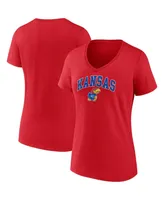 Women's Fanatics Kansas Jayhawks Evergreen Campus V-Neck T-shirt