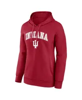 Women's Fanatics Crimson Indiana Hoosiers Evergreen Campus Pullover Hoodie