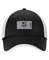 Men's Fanatics Black, White Los Angeles Kings Authentic Pro Rink Trucker Snapback Hat