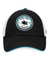 Men's Fanatics Black, White San Jose Sharks Iconic Gradient Trucker Snapback Hat