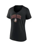 Women's Fanatics Black Florida State Seminoles Evergreen Campus V-Neck T-shirt