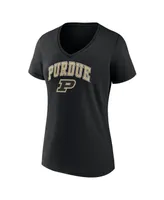 Women's Fanatics Black Purdue Boilermakers Evergreen Campus V-Neck T-shirt