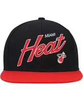 Men's Mitchell & Ness Black Miami Heat Team Script 2.0 Fitted Hat