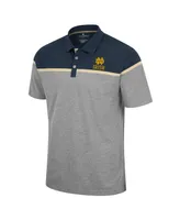 Men's Colosseum Heather Gray Notre Dame Fighting Irish Chamberlain Polo Shirt