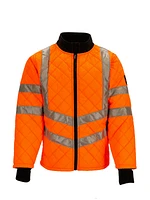 RefrigiWear Big & Tall Hi Vis Diamond Quilted Water Repellent Jacket