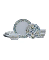 Fitz and Floyd Azure Melamine 12 Piece Dinnerware Set, Service for 4