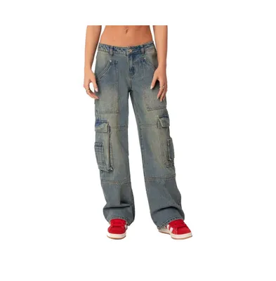 Women's Westie Low Rise Washed Cargo Jeans