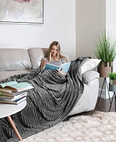 Nestl Cut Plush Lightweight Super Soft Fuzzy Luxury Bed Blanket