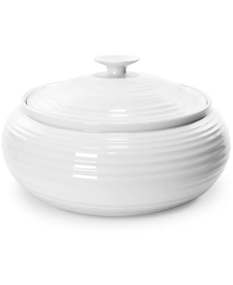 Portmeirion Sophie Conran White Low, Covered Casserole, 6 pt.