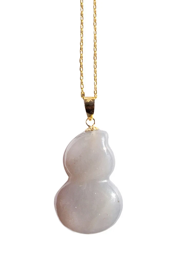 seree Hulu - Grey purple jade necklace