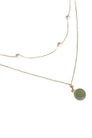 Donut — Green jade pendant necklace