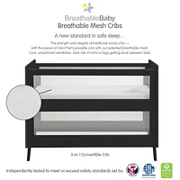 BreathableBaby Breathable Mesh 3-in-1 Convertible Crib - Greenguard Gold Certified
