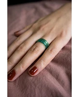 seree Forest — Green jade stone skinny stacking rings