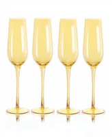 Qualia Glass Carnival Champagne Flutes, Set of 4