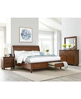 Cambridge Brown Sleigh Storage Queen Bed