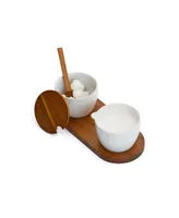 Nambe Duets Sugar and Creamer 4 Piece Set